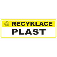 Nálepka informačná – Recyklácia – plast