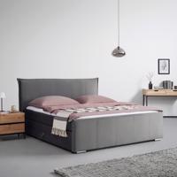 Posteľ boxspring s toperom, 200x200 Cm, Sivá