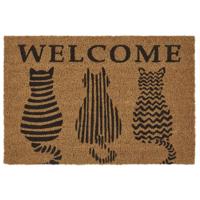 Rohožka Welcome Cats, 40/60cm, Hnedá