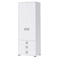 Skriňa 2D3S Kiki P23-BE/KI-15 white/white