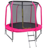 Trampolína COMFORT s rebríkom 244cm ružová